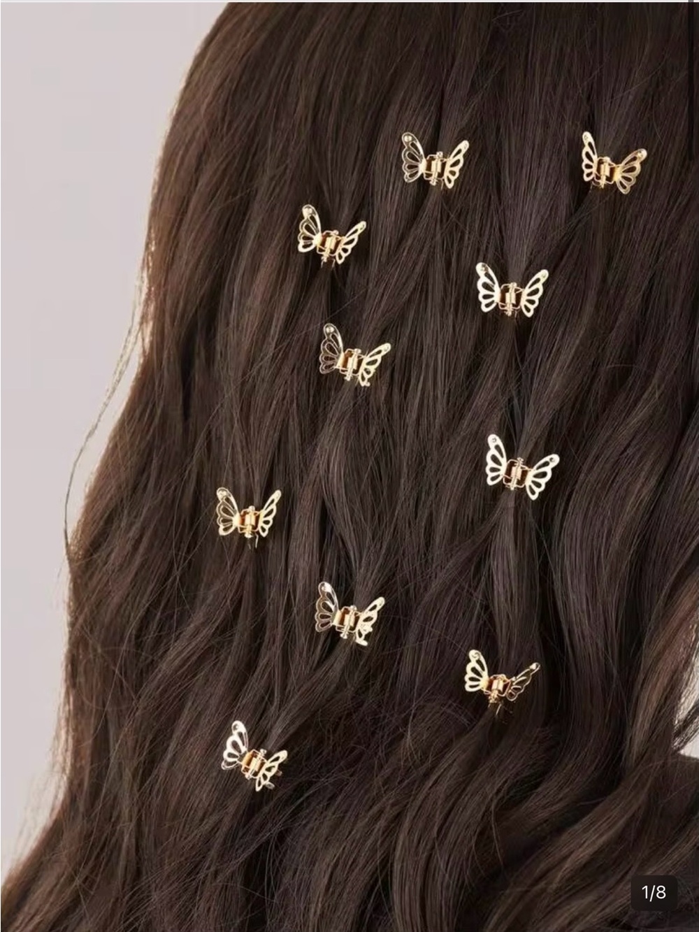 Gold Butterfly Hair Clips - Set of Decorative Bobby Pins